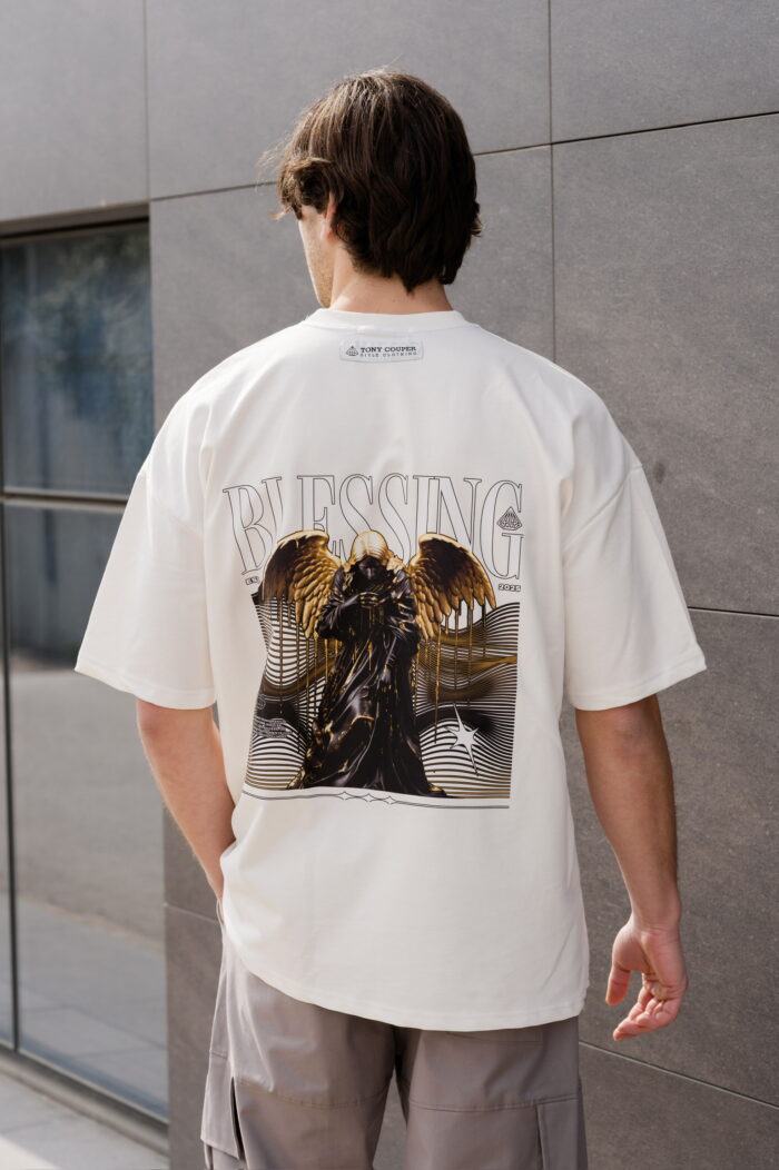 ECRU ANGEL OVERSIZED TSHIRT BACK VIEW