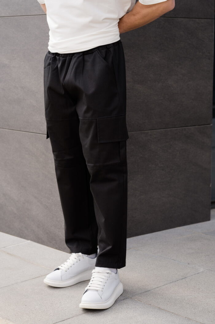 TONY COUPER BLACK CARGO BUGGY PANTS VIEW