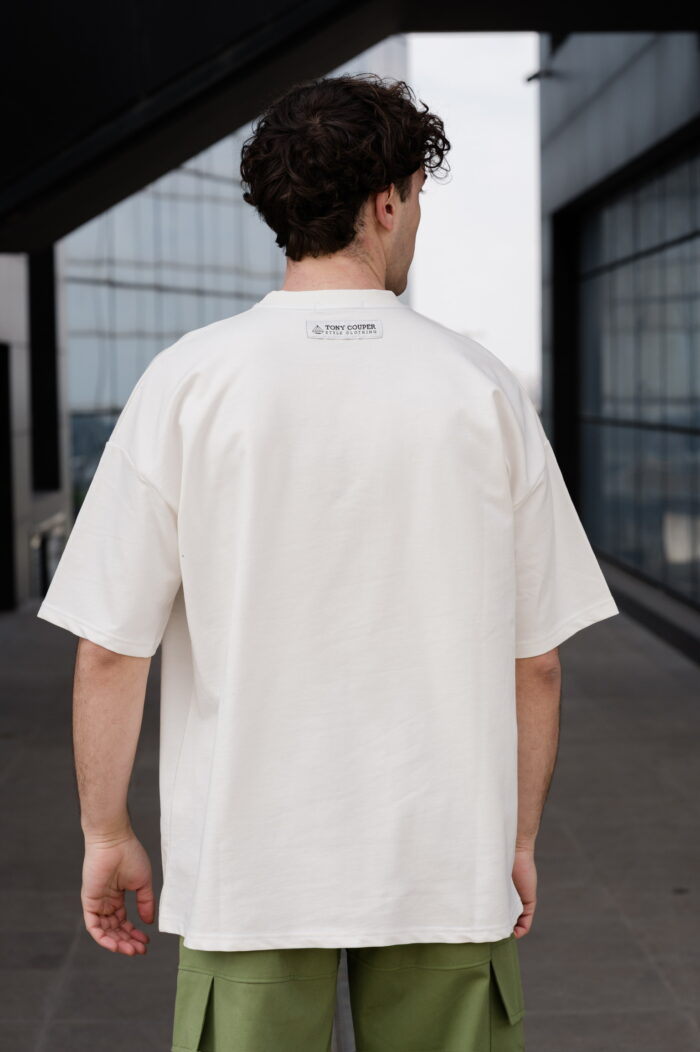 TONY COUPER FLORAL WHTE OVERSIZED TSHIRT BACK