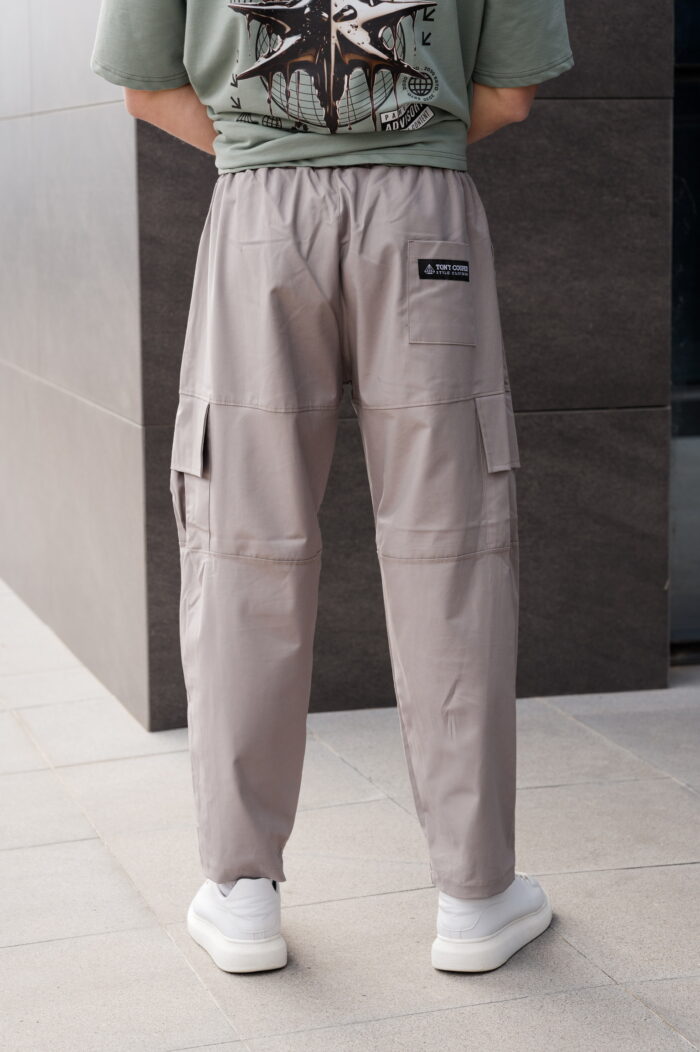 TONY COUPER GREY CARGO BUGGY PANTS VIEW BACK