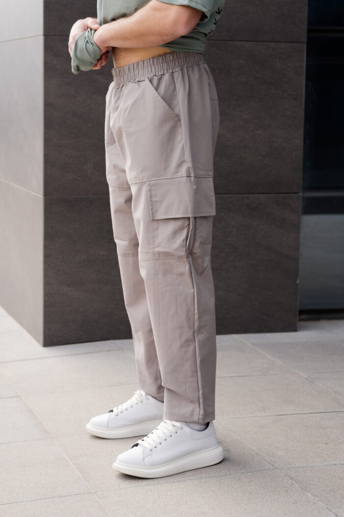 TONY COUPER GREY CARGO BUGGY PANTS VIEW FRONT