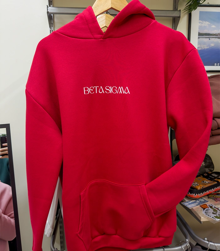 RED UNISEX BETASIGMA HOODIE RED UNISEX BETASIGMA HOODIE